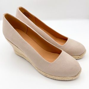 J. Crew Tan Canvas Espadrille Wedges